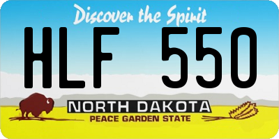 ND license plate HLF550