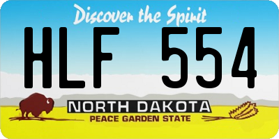 ND license plate HLF554