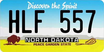 ND license plate HLF557
