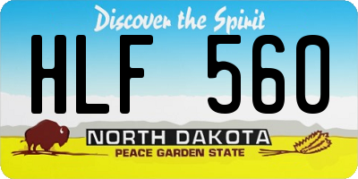 ND license plate HLF560