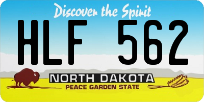 ND license plate HLF562