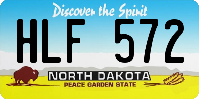 ND license plate HLF572