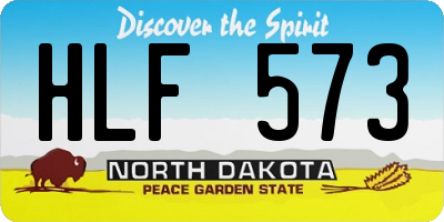 ND license plate HLF573