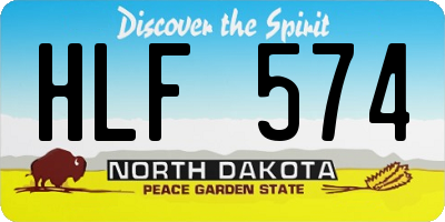 ND license plate HLF574
