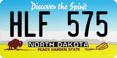 ND license plate HLF575