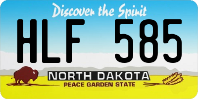 ND license plate HLF585