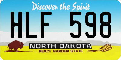 ND license plate HLF598