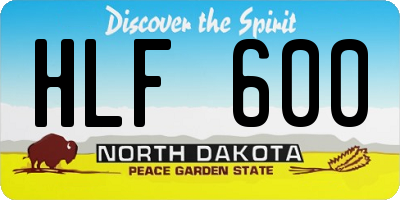 ND license plate HLF600