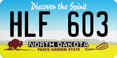 ND license plate HLF603