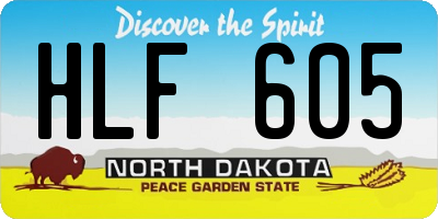 ND license plate HLF605