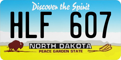 ND license plate HLF607
