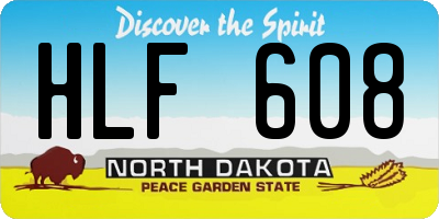 ND license plate HLF608