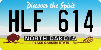 ND license plate HLF614
