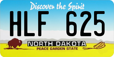 ND license plate HLF625