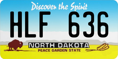ND license plate HLF636
