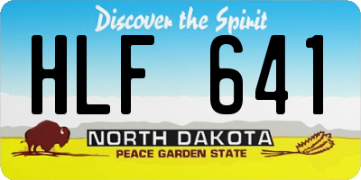 ND license plate HLF641