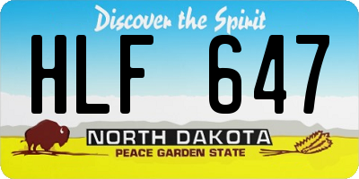 ND license plate HLF647