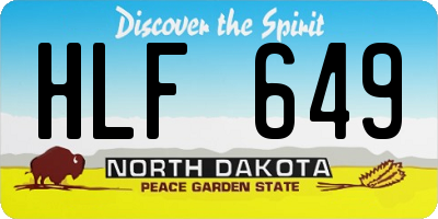 ND license plate HLF649