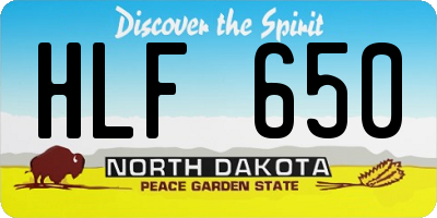 ND license plate HLF650