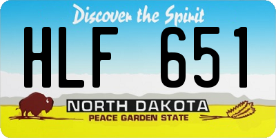 ND license plate HLF651