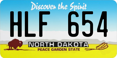 ND license plate HLF654