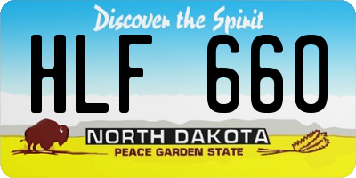 ND license plate HLF660