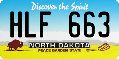 ND license plate HLF663
