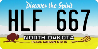 ND license plate HLF667