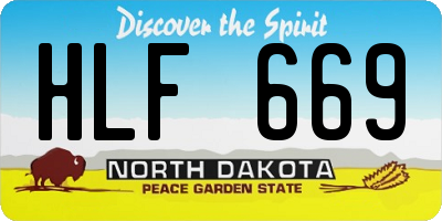 ND license plate HLF669