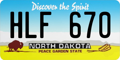 ND license plate HLF670