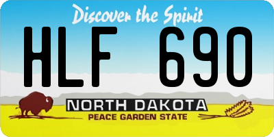 ND license plate HLF690