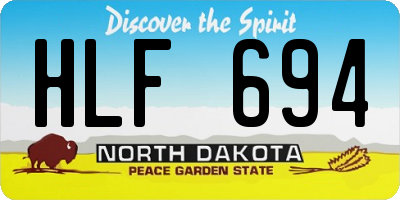 ND license plate HLF694