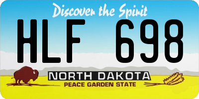 ND license plate HLF698