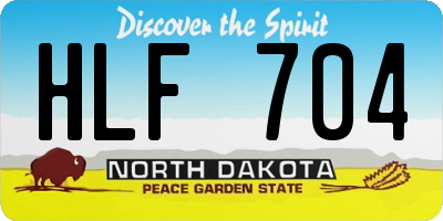 ND license plate HLF704