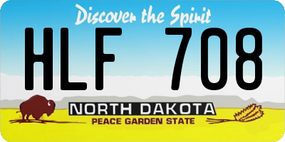 ND license plate HLF708