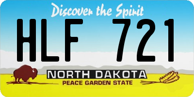 ND license plate HLF721