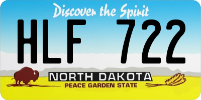 ND license plate HLF722