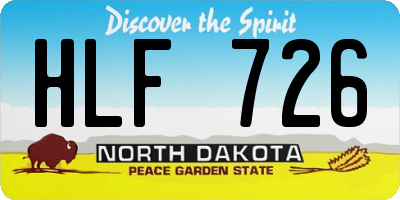 ND license plate HLF726