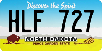 ND license plate HLF727