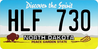 ND license plate HLF730