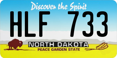 ND license plate HLF733