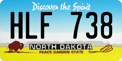 ND license plate HLF738