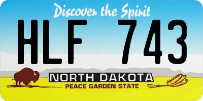 ND license plate HLF743