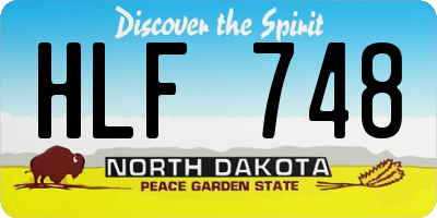 ND license plate HLF748