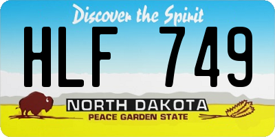 ND license plate HLF749