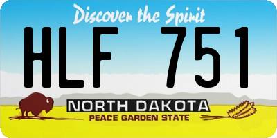 ND license plate HLF751