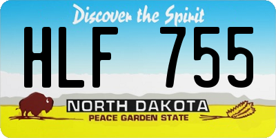ND license plate HLF755