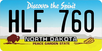 ND license plate HLF760