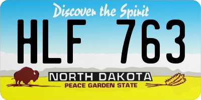 ND license plate HLF763