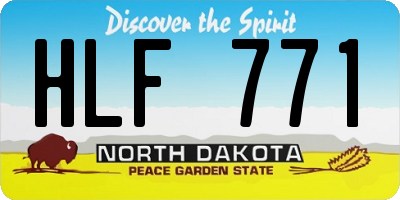 ND license plate HLF771